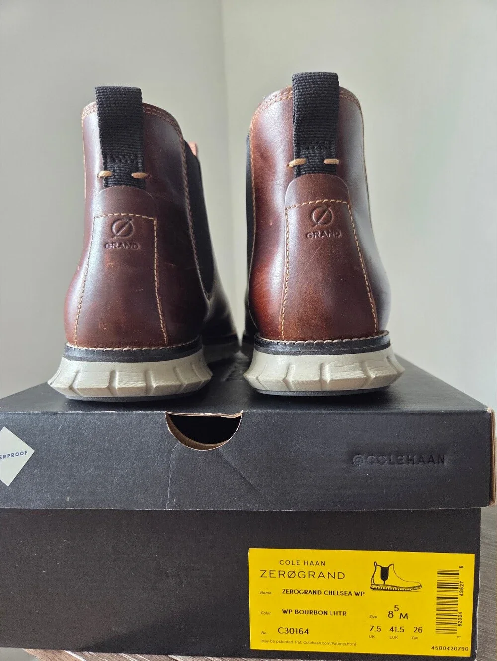 Men's Brown Leather Chelsea Boot with White Sole